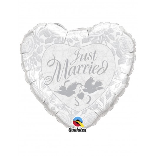 GLOBUS MYLAR COR “JUST MARRIED” AMB COLOMS