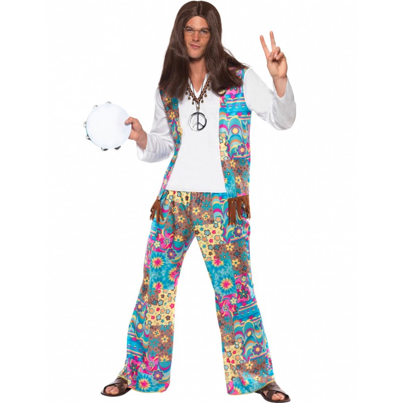 Inmersión tener reunirse Disfraz de hippie psicodélico para hombre (l) | Party Fiesta