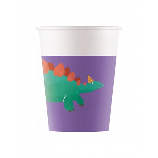 8 GOTS COMPOSTABLES DINO PARTY 20CL