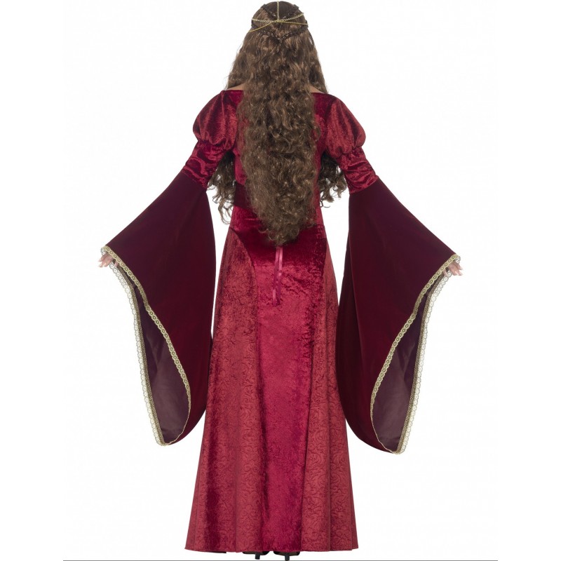 Disfraz de Medieval Mujer. Vestido de dama medieval rojo