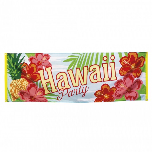 BANNER POLYESTER HAWAI PARTY 74 x 220 cm