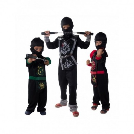Disfraz de Ninja Dragón de color Plata Infantil