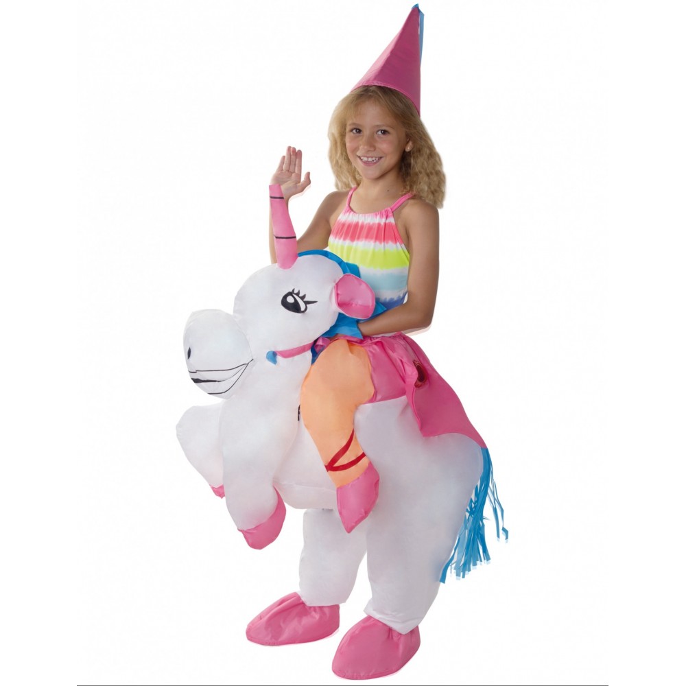 Para un día de viaje Colaborar con Mencionar Disfraz unicornio hinchable infantil (t.única) | Party Fiesta