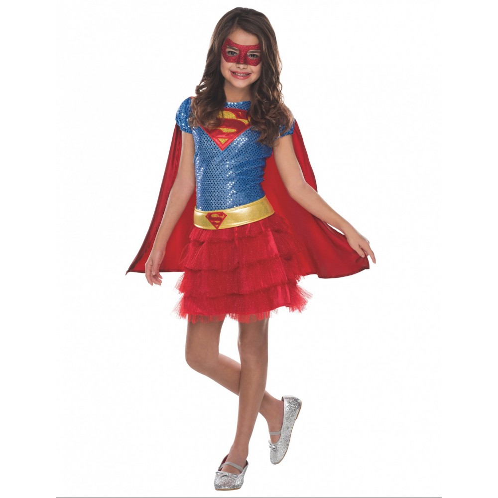 Temporizador Problema girasol Disfraz de supergirl brillante para niña (3-4) | Party Fiesta