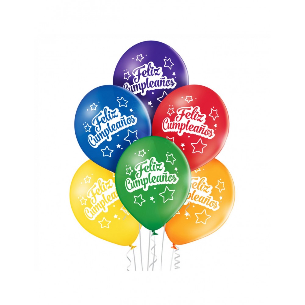 6 globos feliz cumpleaños 27 |