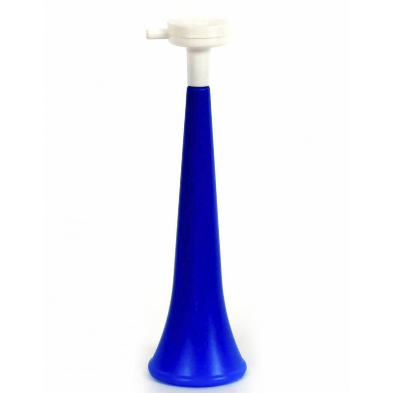 Pack de 6 trompetas Vuvuzela de Colores piñata y Deporte Accesorios y complementos de Fiesta Azul Desmontables para Combinar Colores Blanco y Negro. Fun Fan Line 