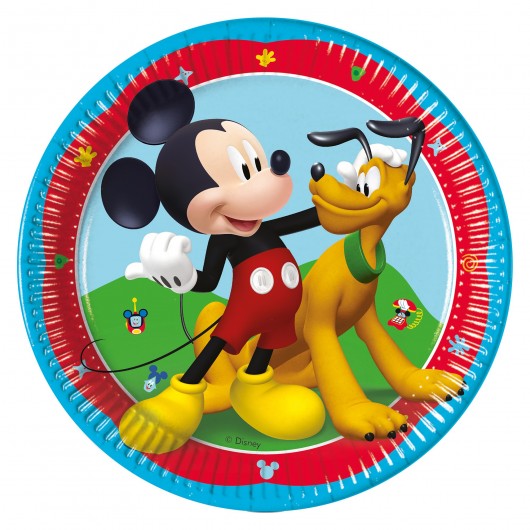 8 PLATS PAPER MICKEY ROCK THE HOUSE 20CM