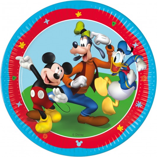8 PLATS PAPER MICKEY ROCK THE HOUSE 23CM