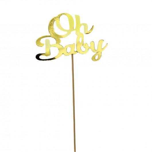 CAKE TOPPER OH BABY ORO