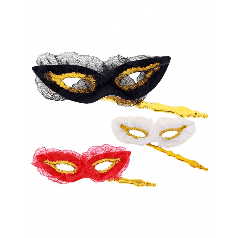Venezianische Augenmaske mit Spitzen in 3 Farben