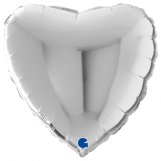 Formballon Herz silber 56 cm
