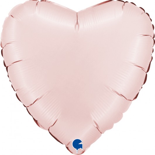 Mylar-Ballon Herz rosa satin 45 cm