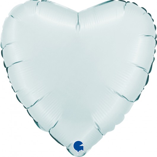 Mylar-Ballon Herz hellblau satin 45 cm