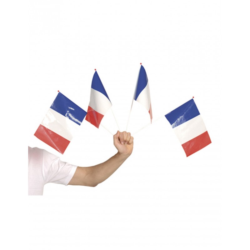 Frankreich-Fahne mit Stab 25x17cm