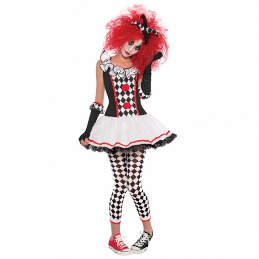 Crazy-Harlekin-Kostüm für Mädchen