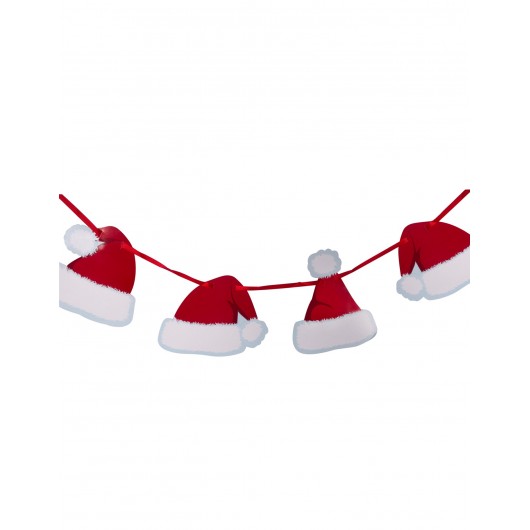 Girlande Santa Claus-Mützen 13,97cmx1,52m
