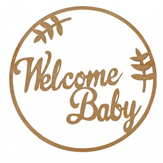 Dekobogen Holz Welcome Baby