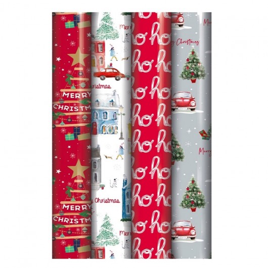 Geschenkpapierrolle Weihnachten Hohoho unsortiert 4 m