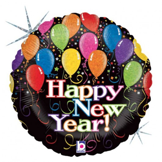 Mylar-Ballon Happy New Year Luftballons
