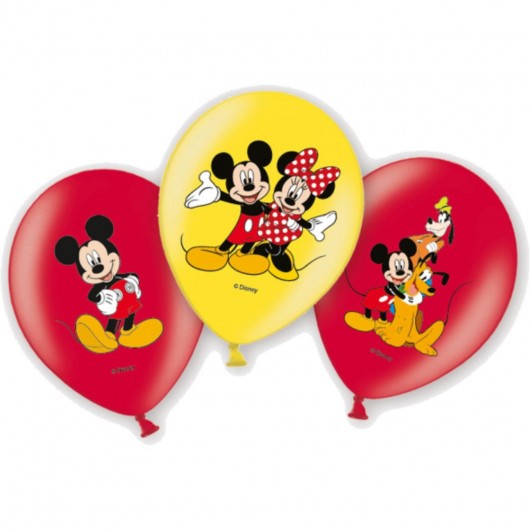 6x Latexballon Mickey und Freunde 27,5 cm