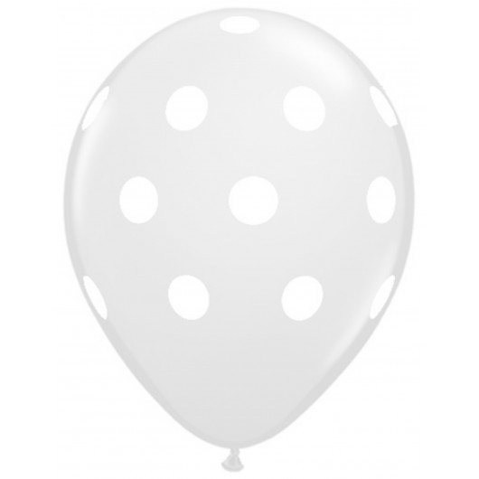 25x Latexballon transparent mit Punkten 28 cm