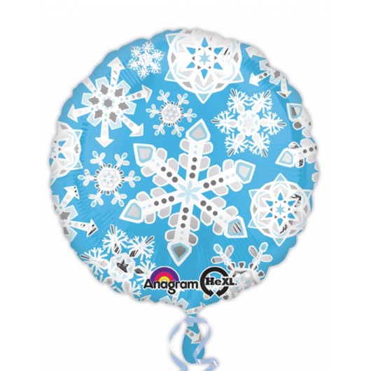 Ballon blau mit Schneeflocken