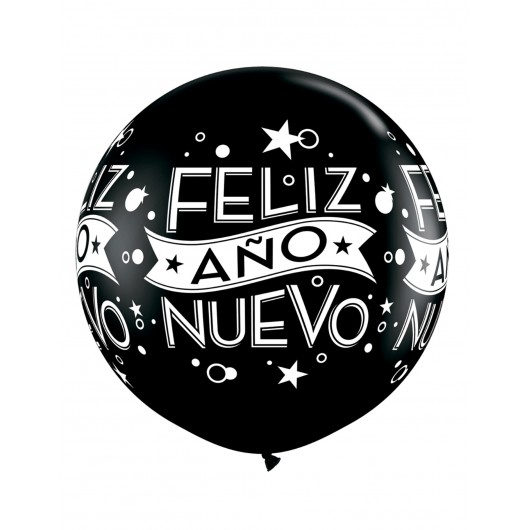 Latexballon 'Feliz Año Nuevo' schwarz 90 cm
