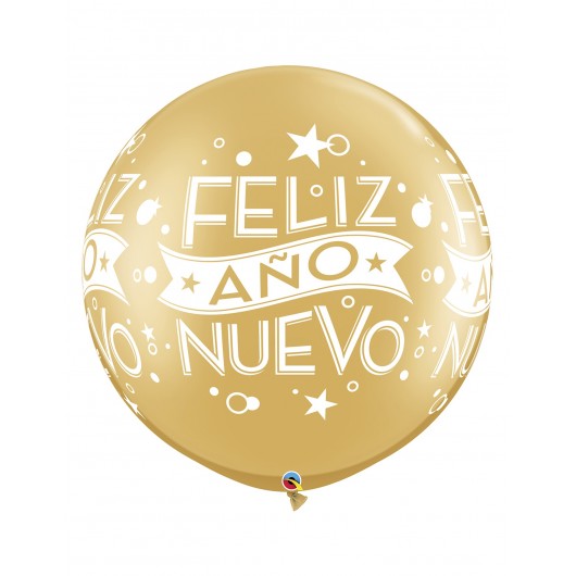 Latexballon 'Feliz Año Nuevo' gold 90 cm
