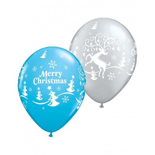 25x Dekoluftballon Weihnachten 28 cm