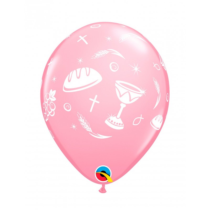 6x Luftballon rosa Kommunion