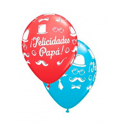 2x Latexballon 'Felicidades Papá' Top Hat