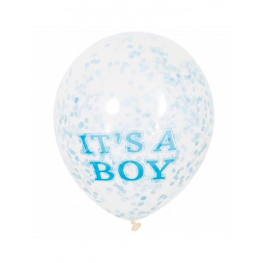 6x Ballon mit Konfetti ''It's a boy