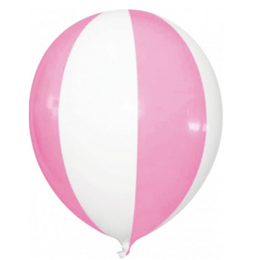 Latexballon rosa Streifen 35 cm
