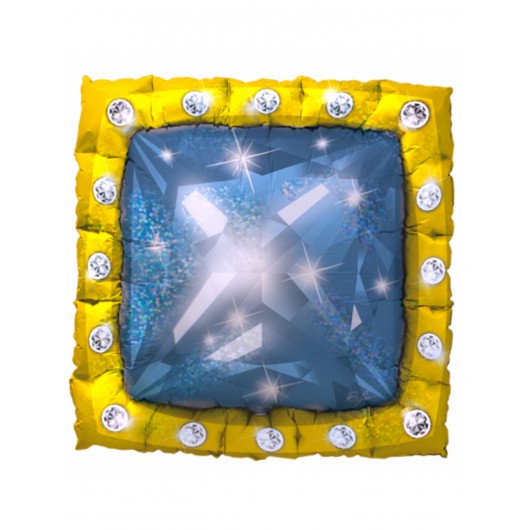 Mylar-Ballon 3D-Diamant blau 60 cm
