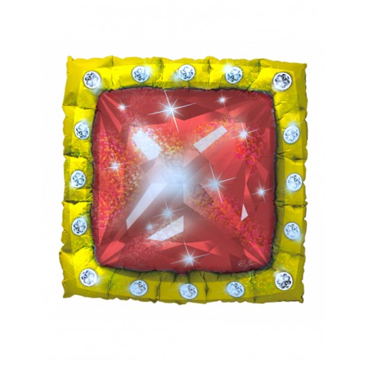 Mylar-Ballon 3D-Diamant rot 60 cm