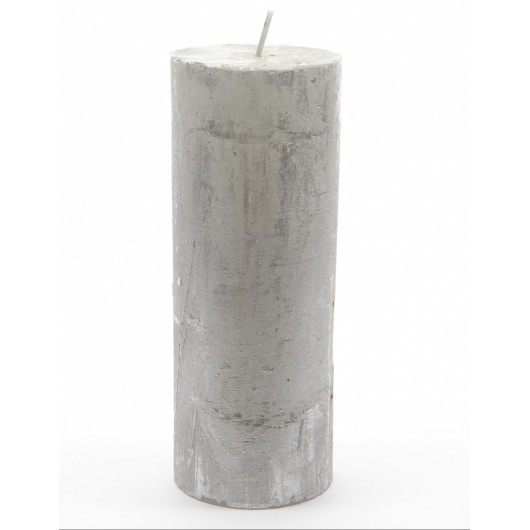 Kerze metallic rustikal grau 7 x 7 cm