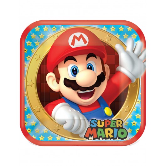 8x Teller Super Mario 23 cm