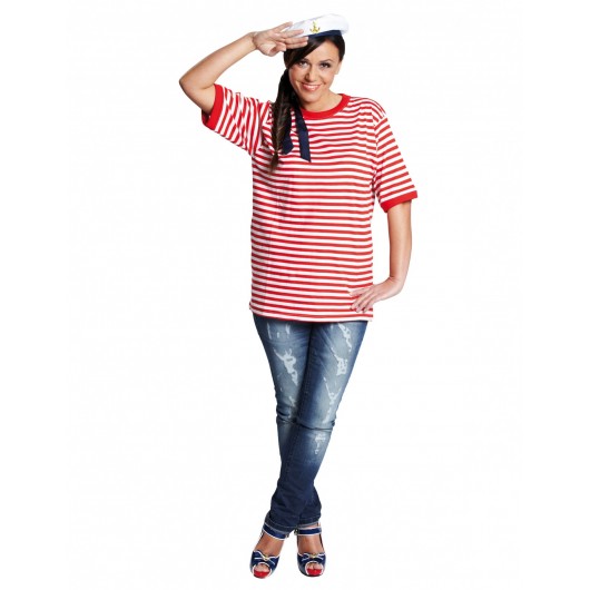 T-Shirt unisex kurze Ärmel rot-weiß (9)
