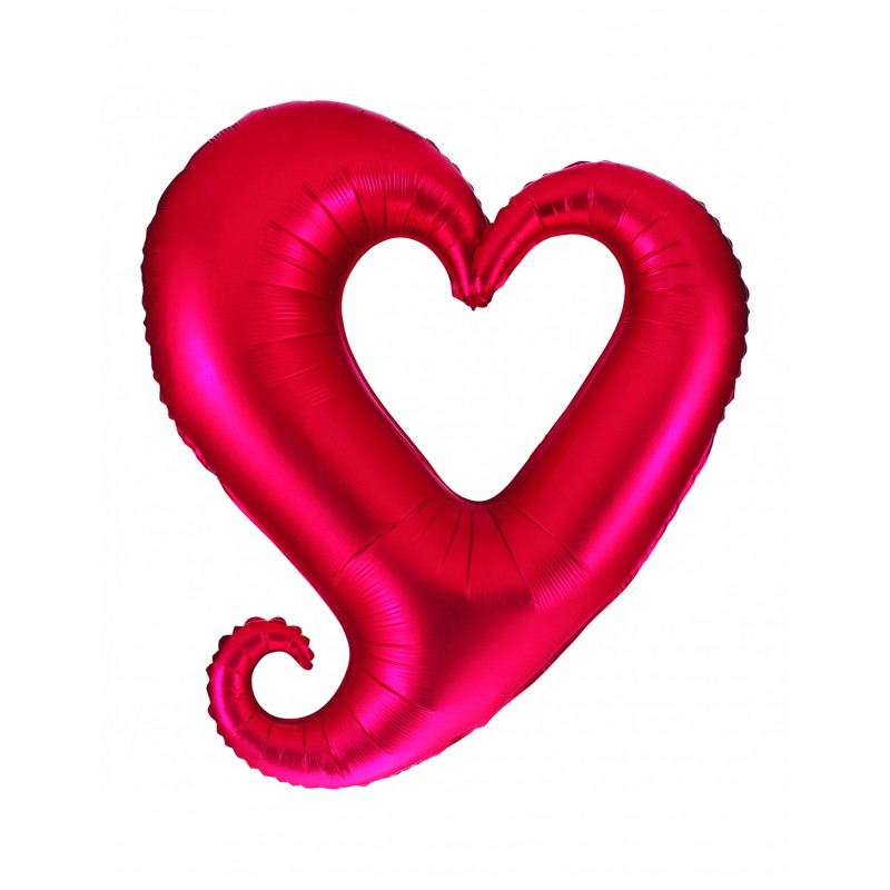 Formballon Psychodelisches Herz rot 94 cm