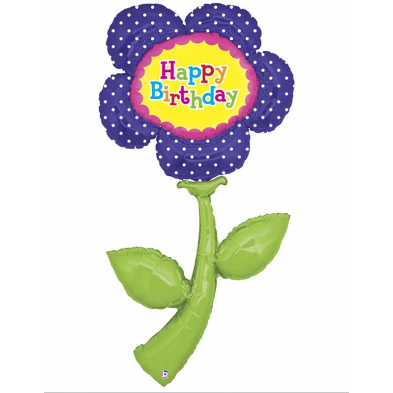 Formballon Blume Happy Birthday 152 cm