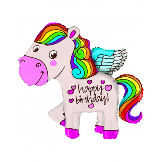 Formballon Pony Happy Birthday 114 cm