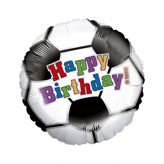 Mylar-Ballon Birthday soccer ball 45 cm