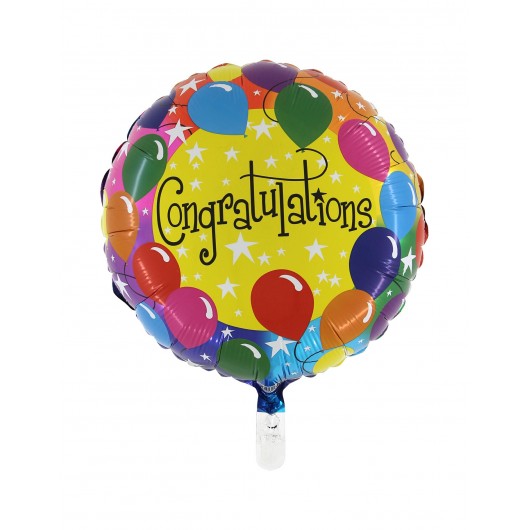 Mylar-Ballon Congratulations Rainbow 45 cm