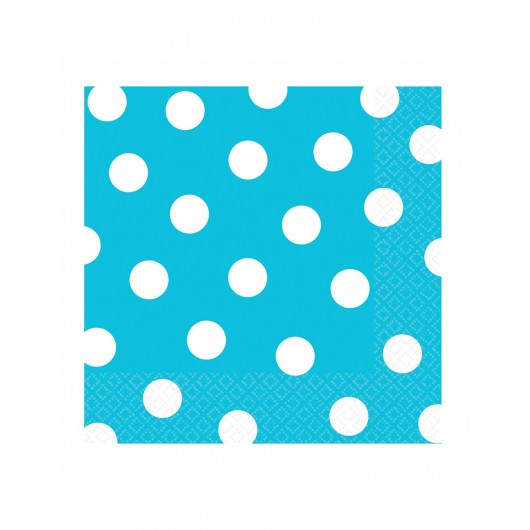 16x Servietten Punkte meeresblau 33 x 33 cm