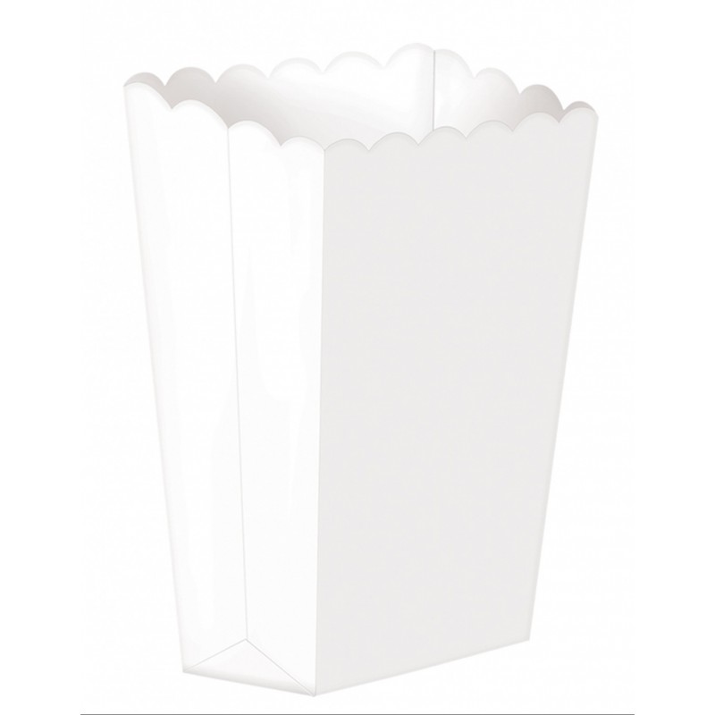 10X Popcorn Schächtelchen Weiß 18 cm