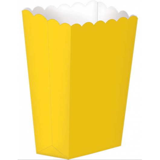 5X Popcorn Schächtelchen Gelb 13 cm