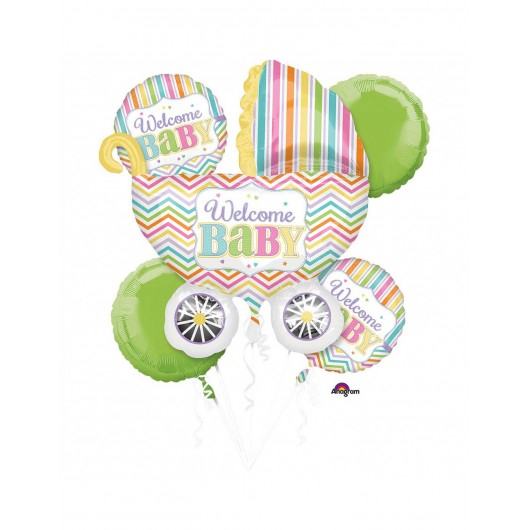 Kit 5 Luftballons ''Welcome Baby''