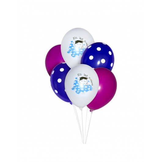 6x Luftballons ''En las nubes'' Junge 28 cm