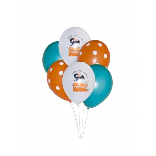 6x Luftballons ''Pide un deseo'' Mädchen 28 cm