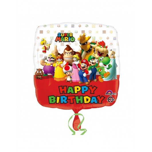 Mylar-Ballon Happy Birthday Super Mario